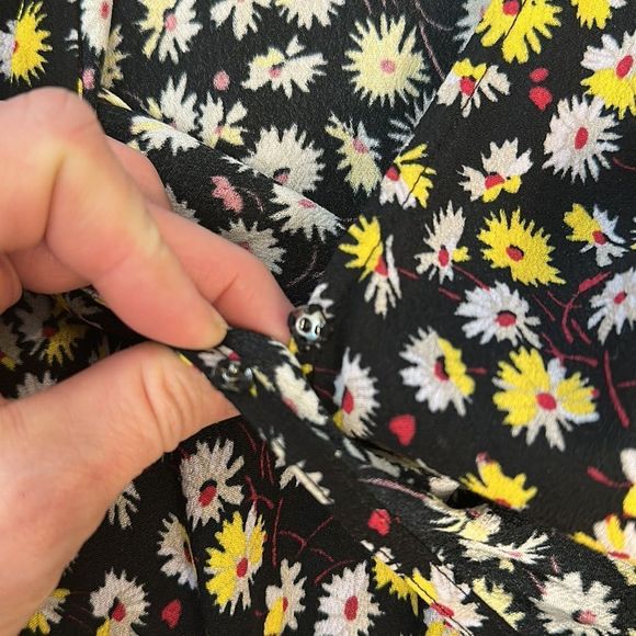 Madewell Loose Floral Wrap Waist Tie Blouse - Picture 4 of 7